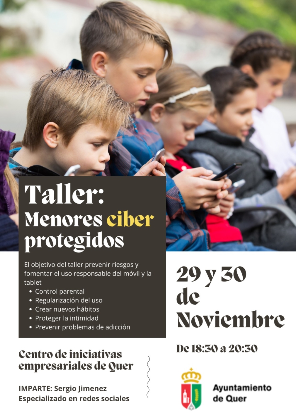 29 y 30 de noviembre: Taller para padres sobre &#039;Menores ciber-protegidos&#039;
