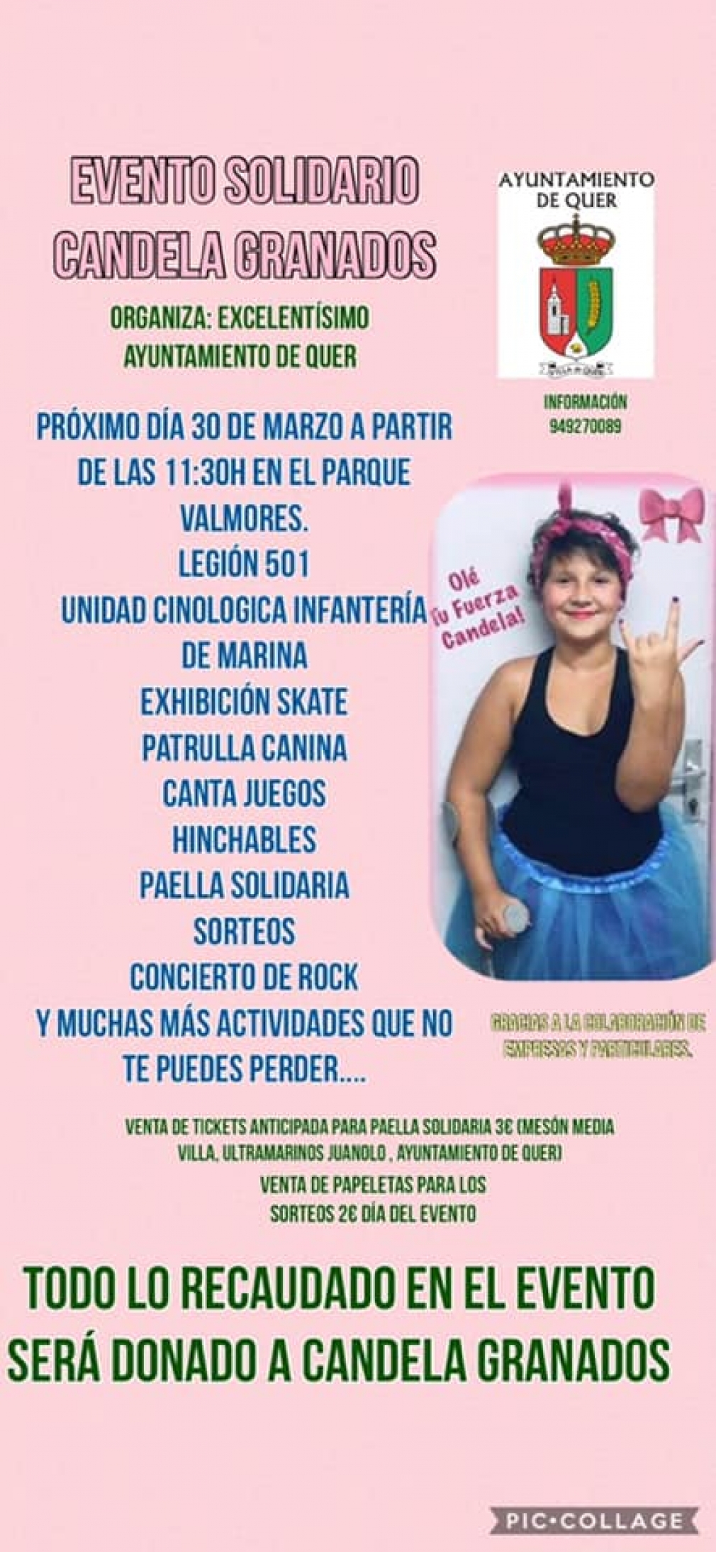 El sábado, 30 de marzo, gran evento solidario en favor de Candela Granados