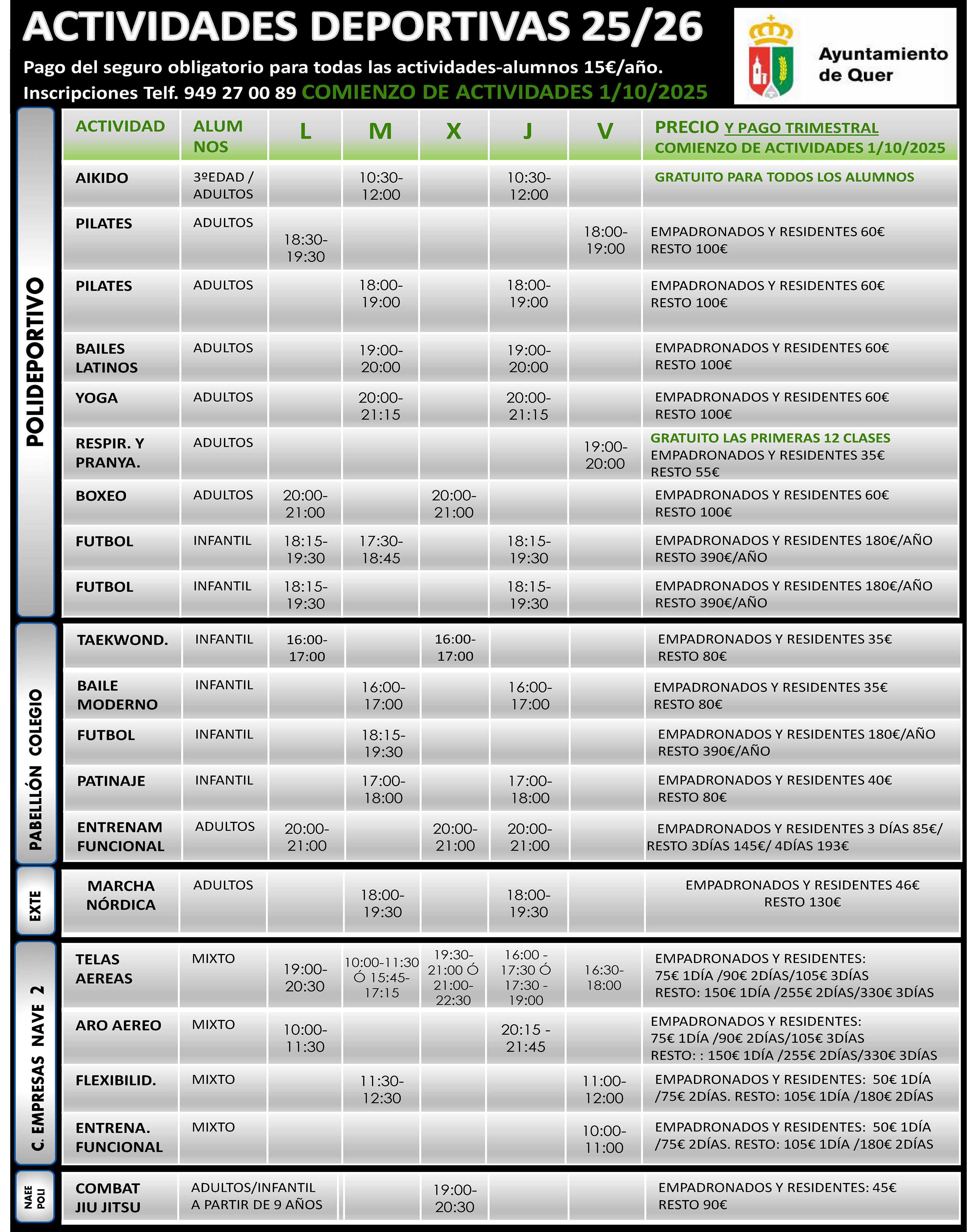 ACTIVIDADES DEPORTIVAS QUER 25 26 CONFIRMADAS1