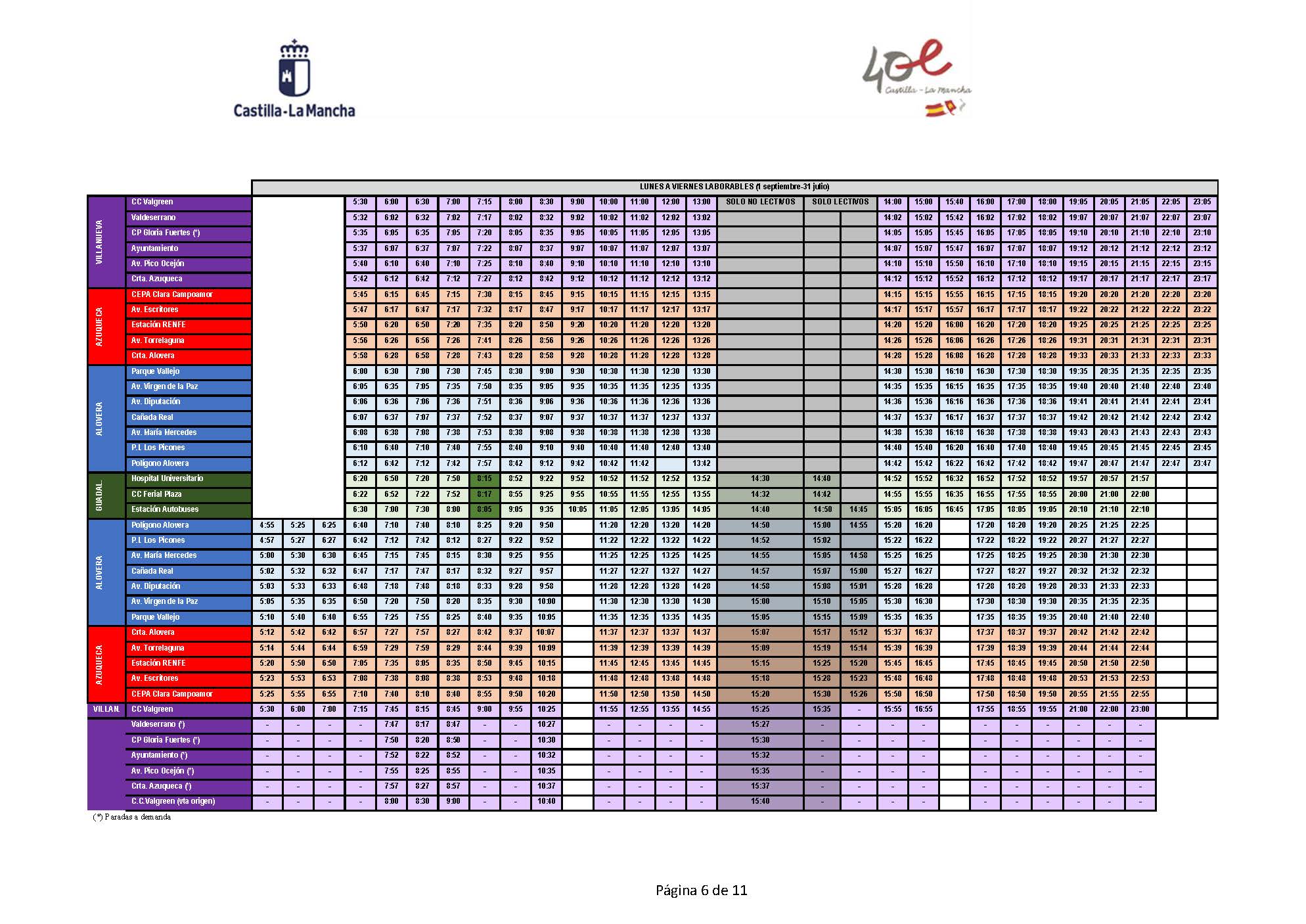 Horarios Bueno Página 1