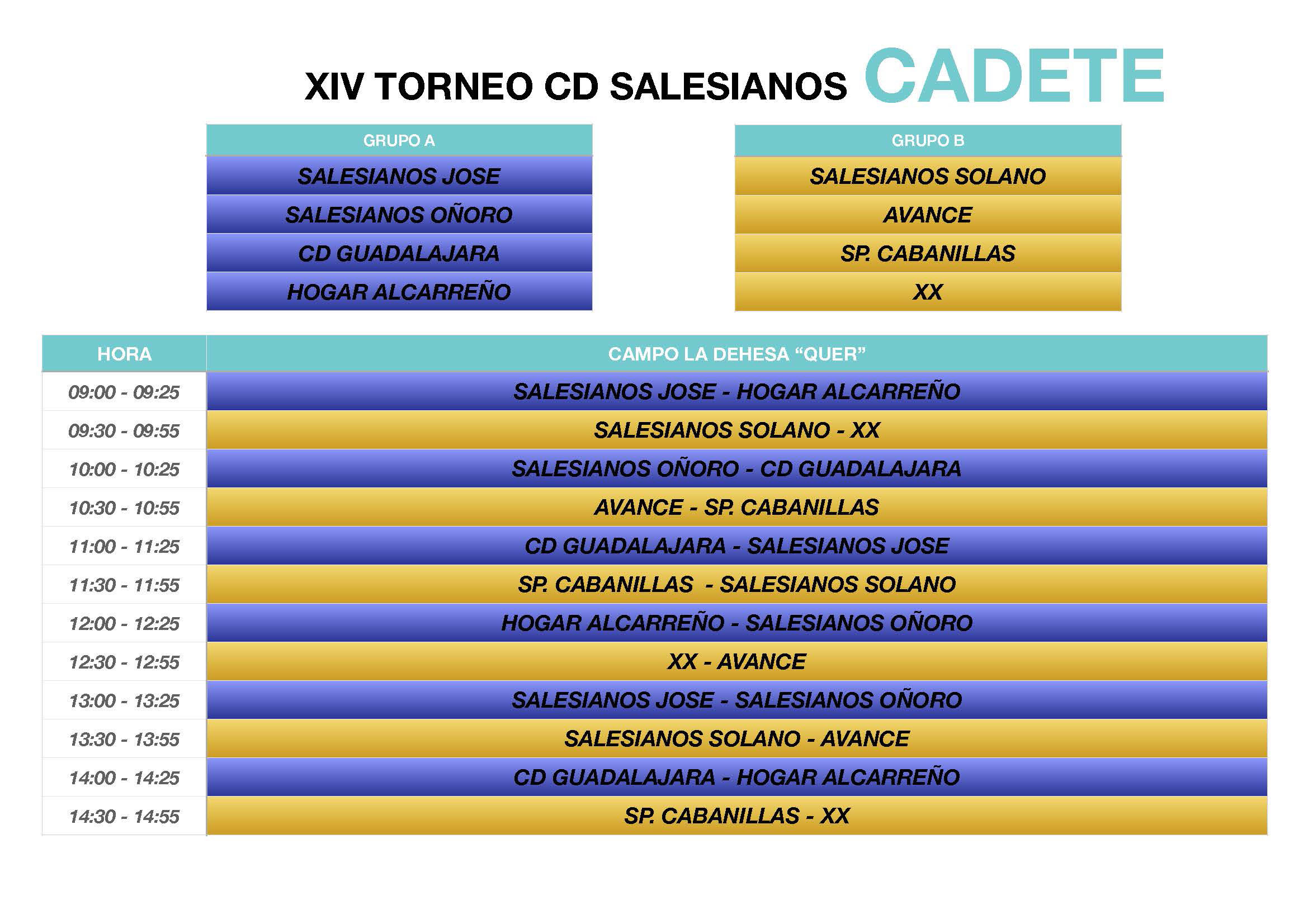 TORNEO SALES CUADRO CADETE Página 1