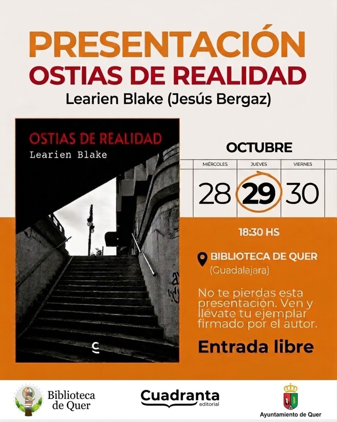 Presentación del libro «Ostias de realidad», de Learien Blake