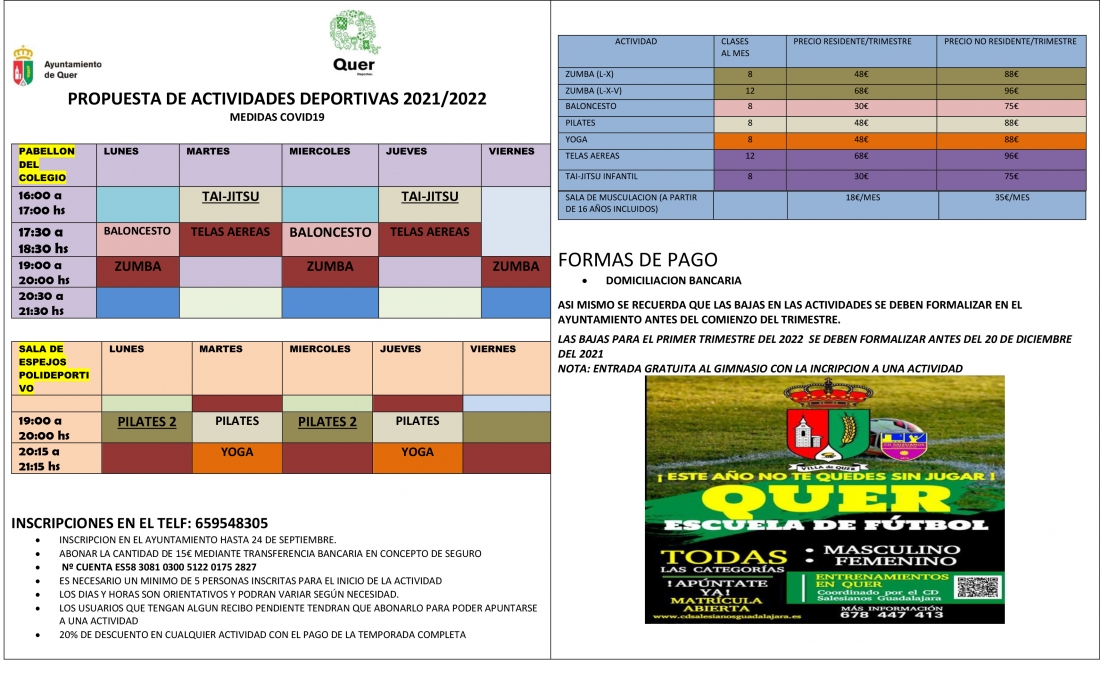 El próximo 1 de octubre comienza la temporada deportiva de Quer