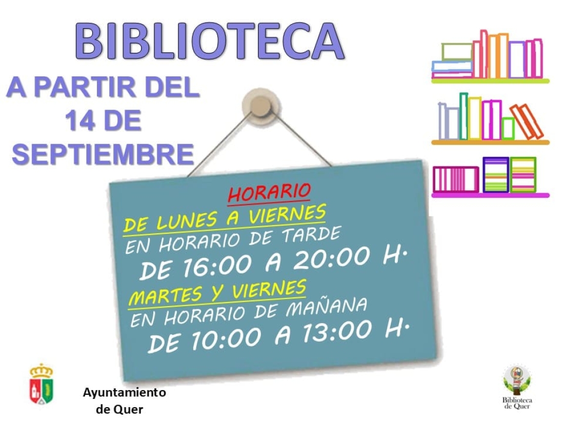 Horario de la Biblioteca Municipal de Quer