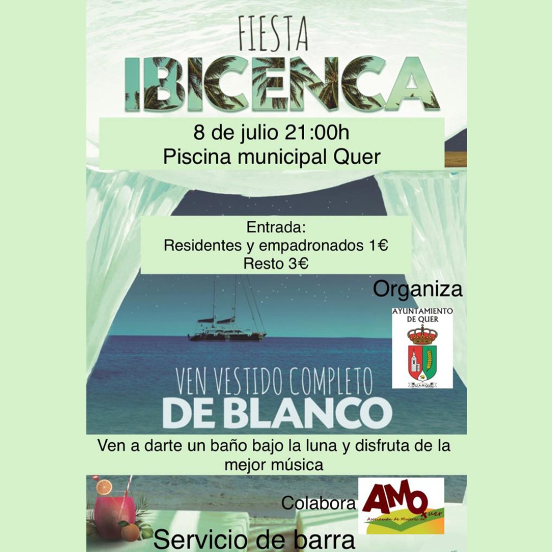 Este sábado, fiesta ibicenca en la Piscina Municipal de Quer