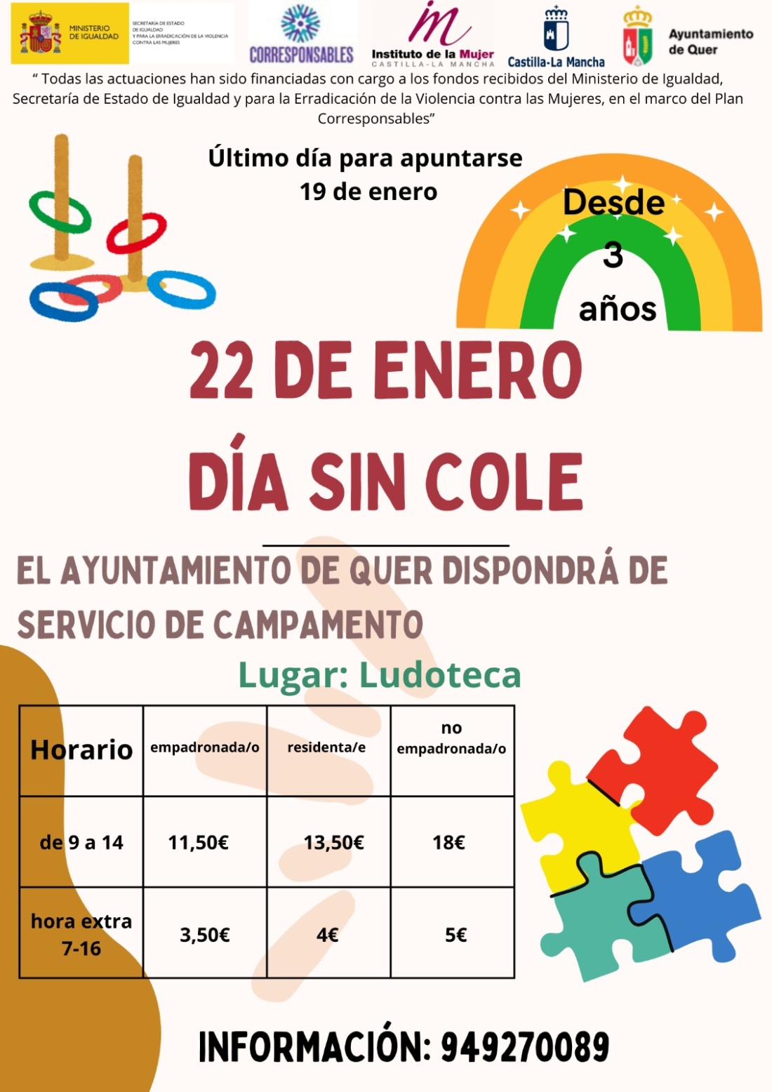 Quer celebra San Vicente con campamento urbano para facilitar la conciliación familiar