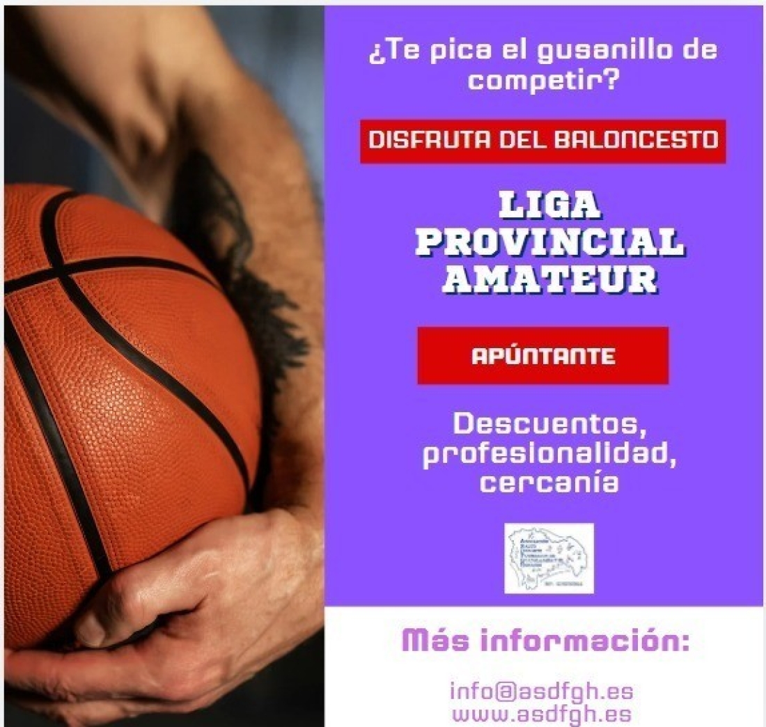 Abierto el plazo de inscripción para la XII Liga Provincial de Baloncesto Masculino