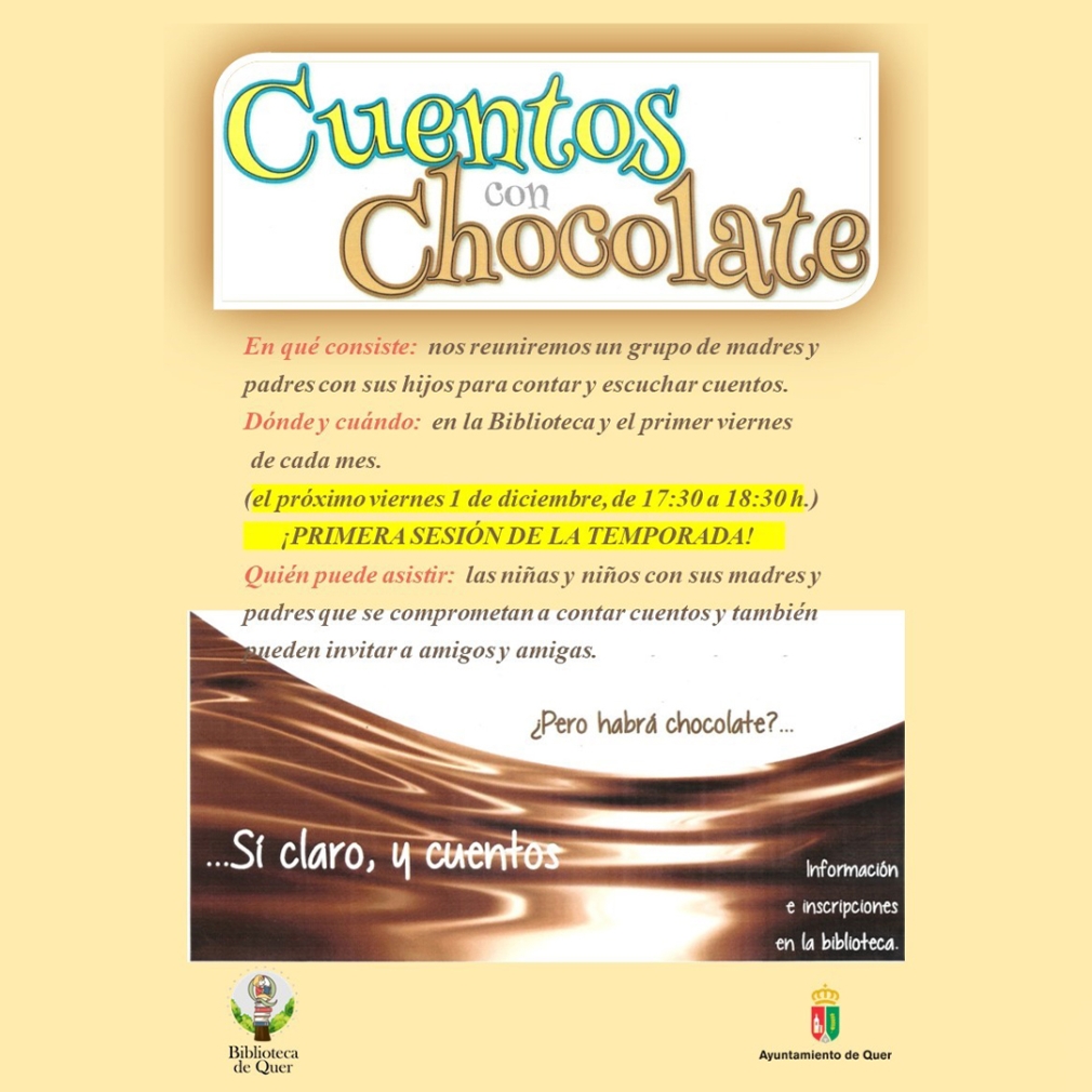 Este viernes, Cuentos con chocolate, en la Biblioteca Pública de Quer