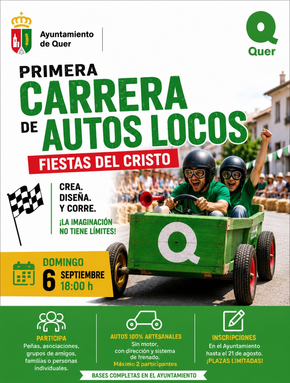 Quer estrenará una Carrera de Autos Locos en las Fiestas de la Villa y abre las inscripciones para participar