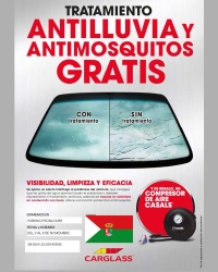 Ayuntamiento informa: tratamiento antilluvia para parabrisas en el parking de la piscina municipal