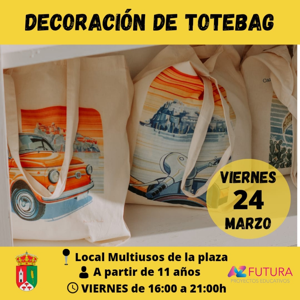Decoración de Totebag. Centro de los Jóvenes.
