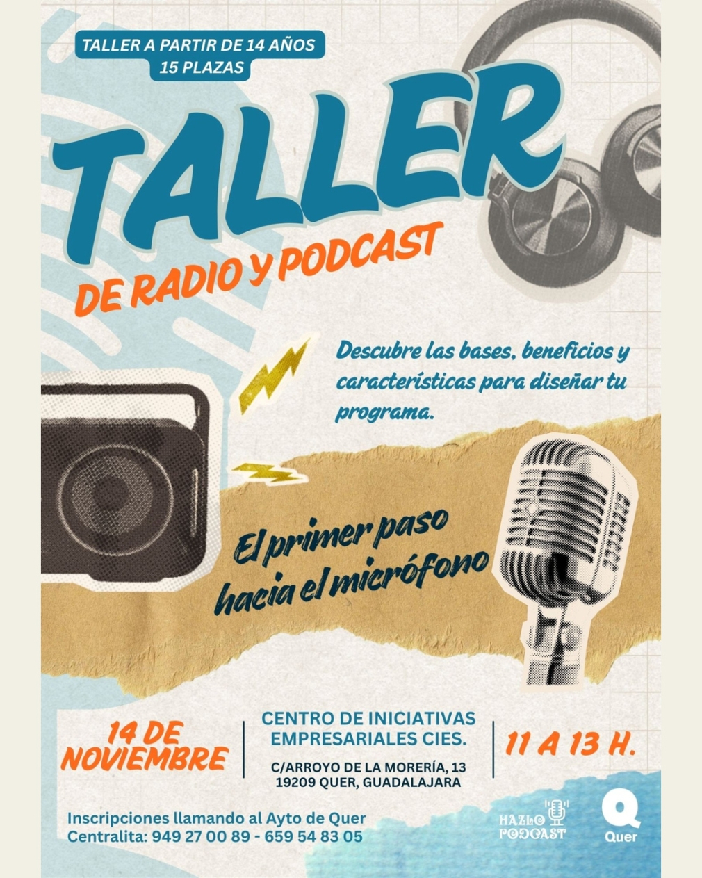 Taller gratuito de radio y podcast en Quer