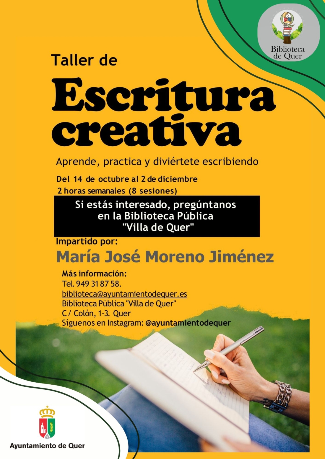 La Biblioteca Municipal de Quer pone en marcha un Taller de Escritura Creativa para adultos