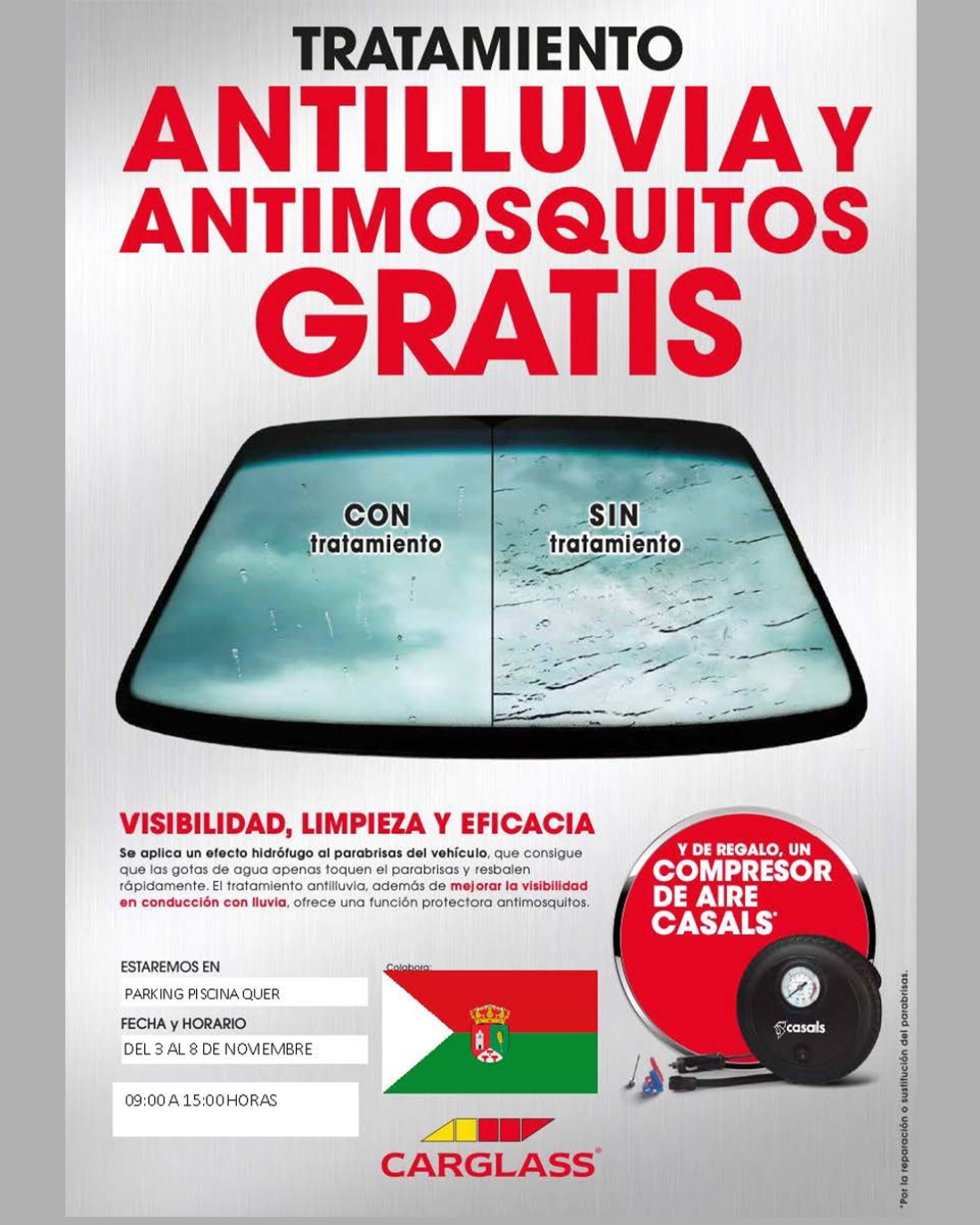 Tratamiento antilluvia para parabrisas