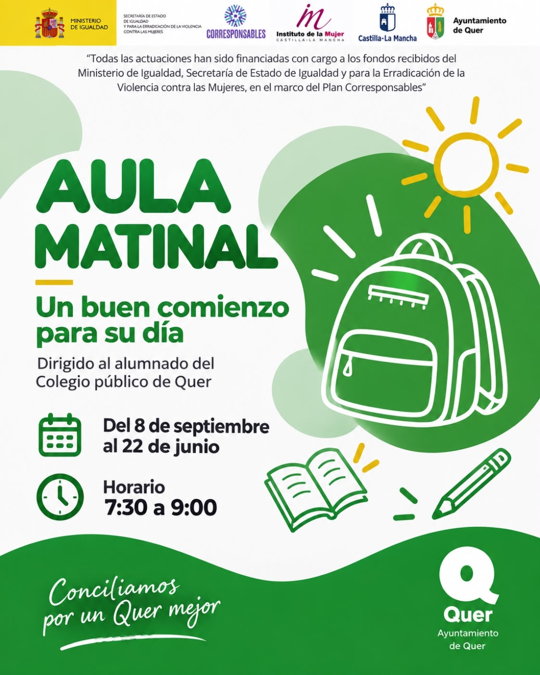 Quer pone en marcha el Aula Matinal para facilitar la conciliación de las familias
