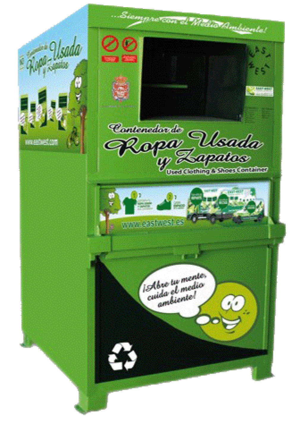 En 2018, los seteros han depositado 2.134 kilos de ropa usada en los tres contenedores de reciclaje habilitados en Quer