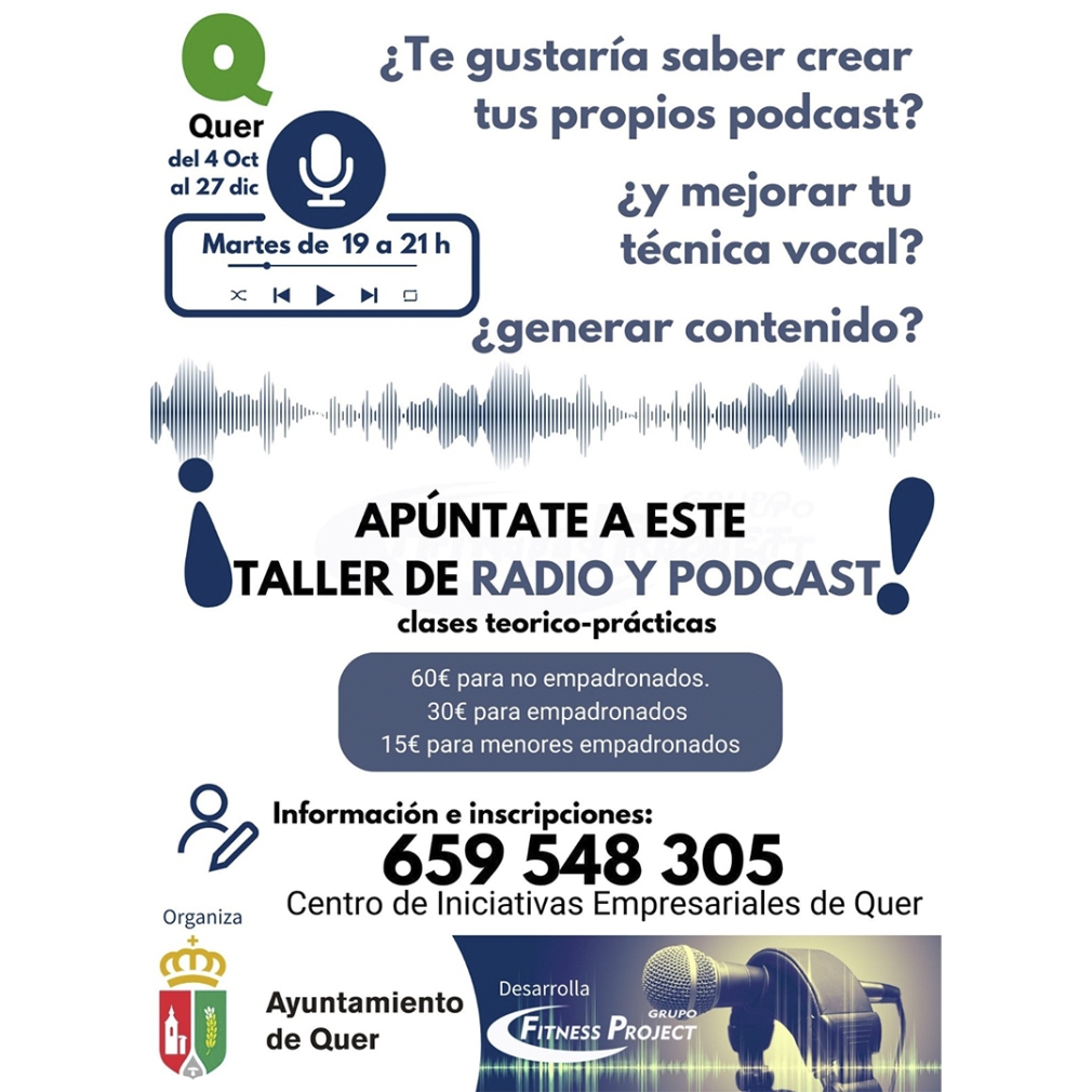 En octubre, Quer retoma los cursos del taller de radio y podcast