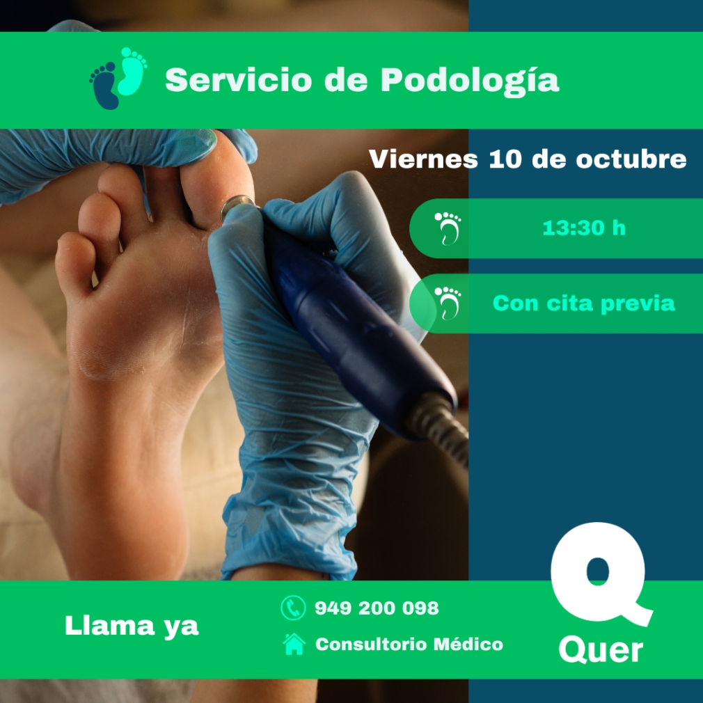 Servicio de podología. Viernes. 10 de octubre. 13:30 h