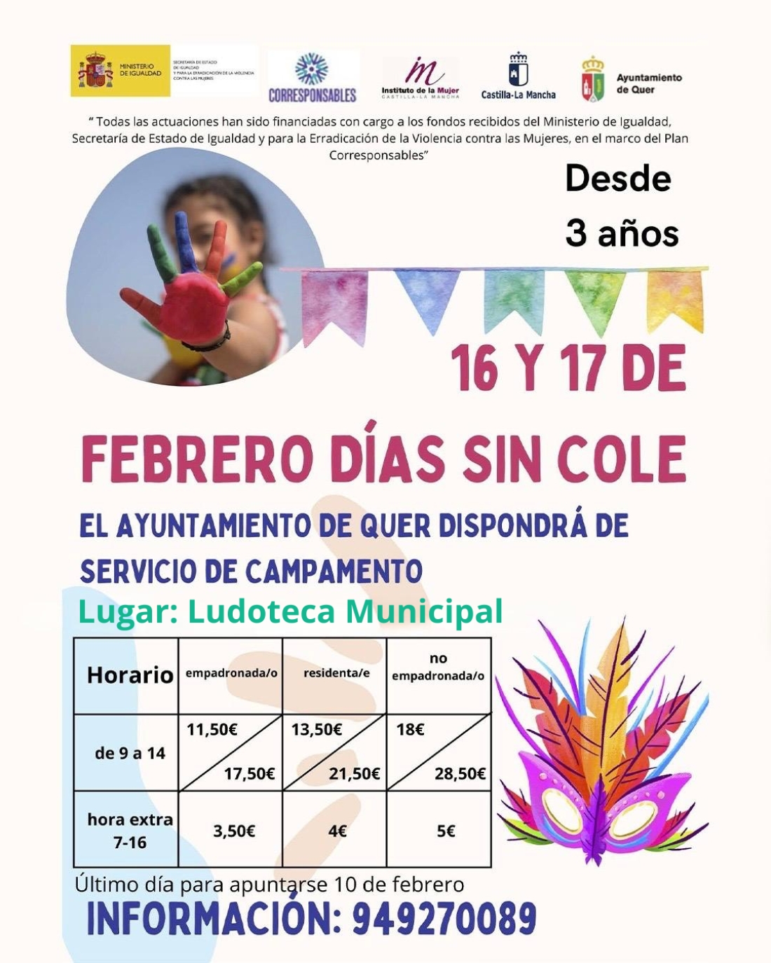 Campamento Urbano en Quer los días 16 y 17 de febrero