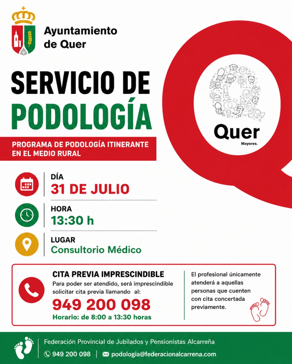 Servicio de Podología Itinerante en Quer
