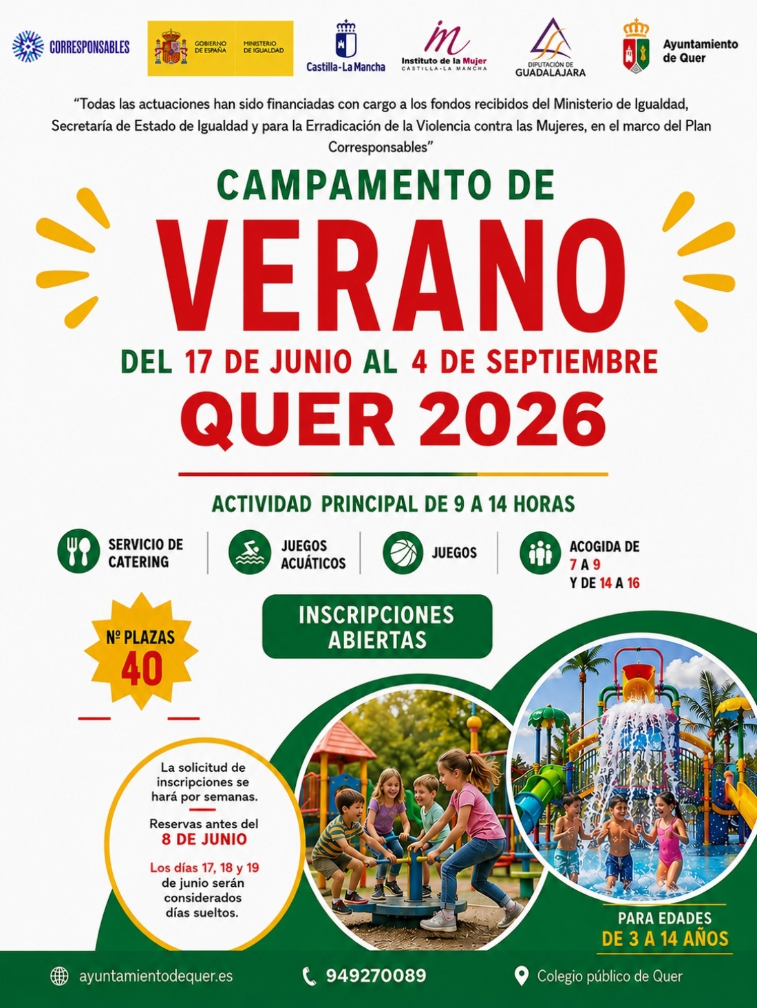 El 17 de junio, también habrá campamento urbano en Quer