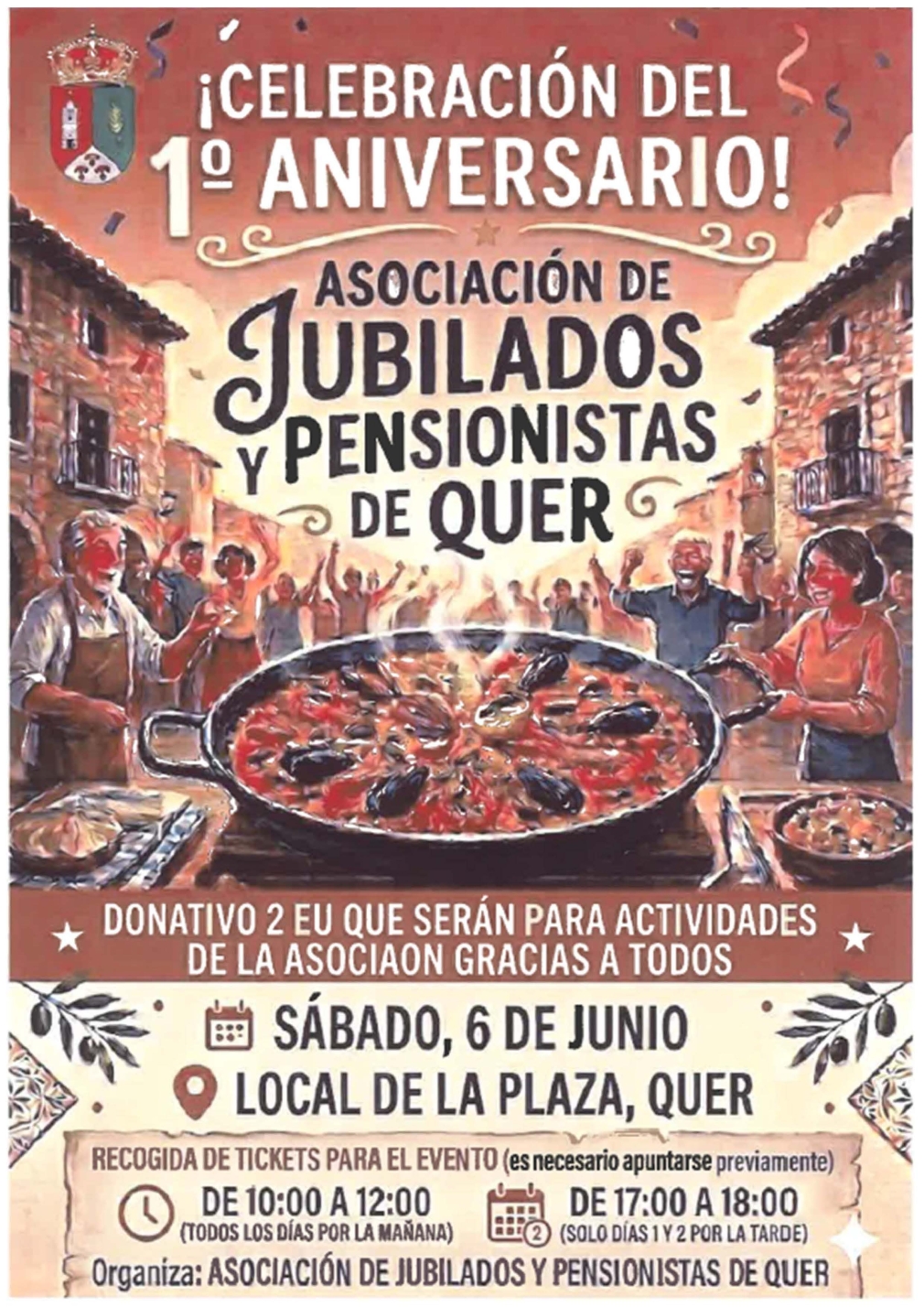 La Asociación de Jubilados y Pensionistas de Quer celebrará el próximo sábado su primer aniversario