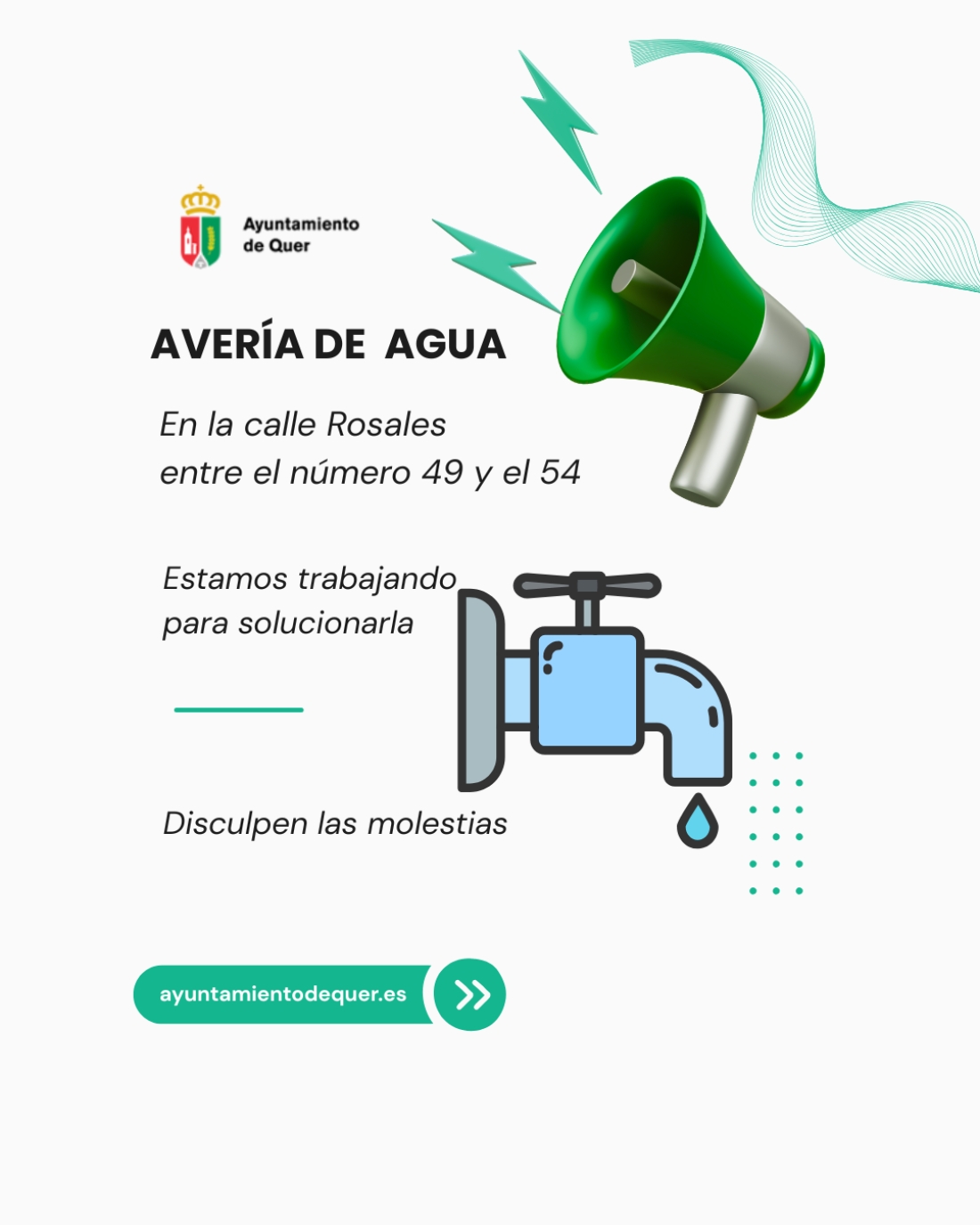Avería en la red de agua