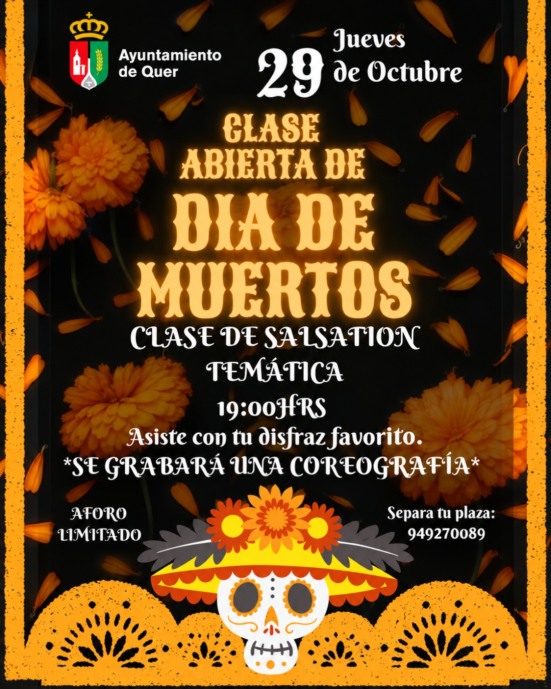 Quer celebrará una clase abierta de Salsation inspirada en el Día de Muertos el 29 de octubre