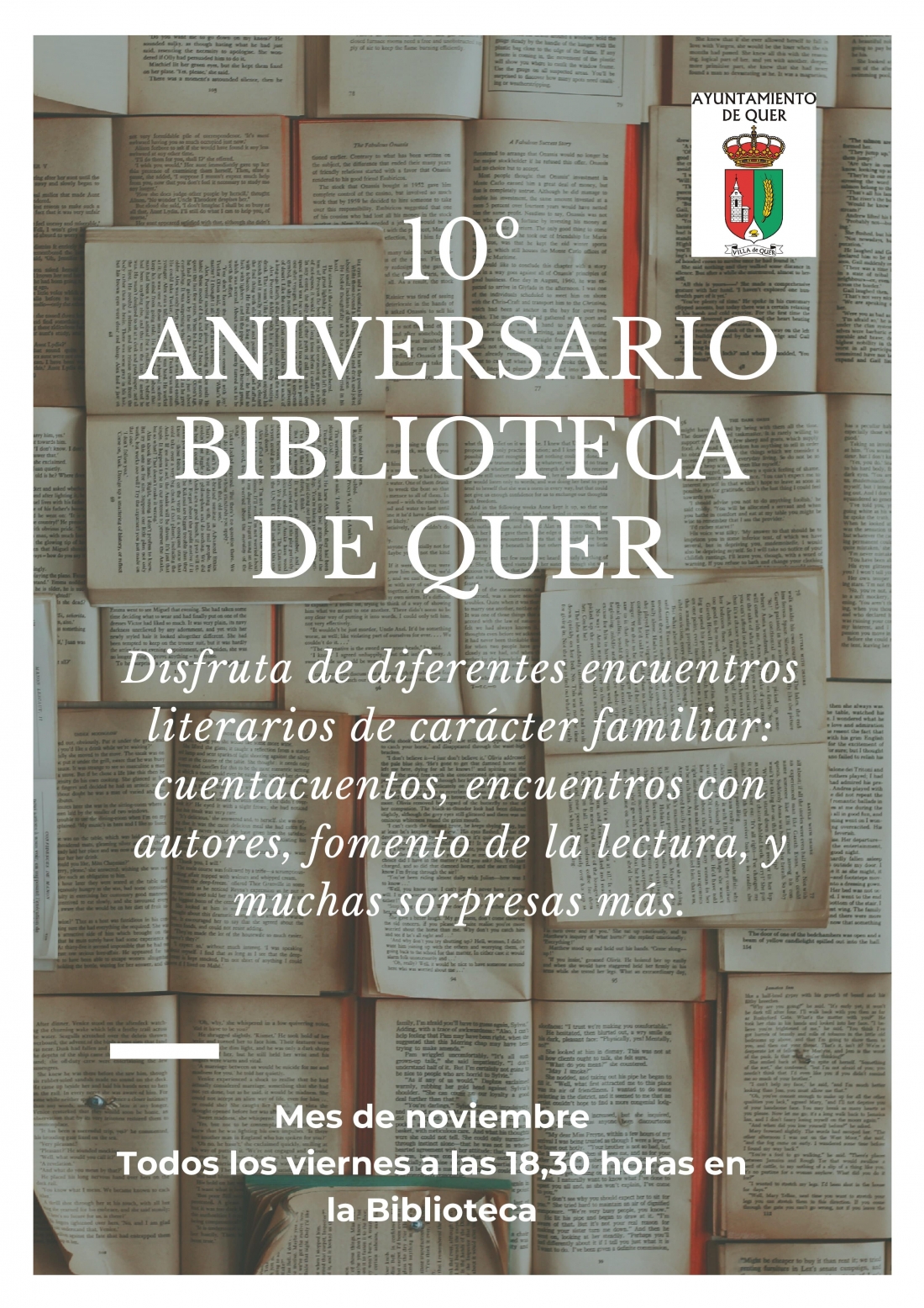 X Aniversario Biblioteca. Quer celebra en noviembre el X Aniversario de su Biblioteca