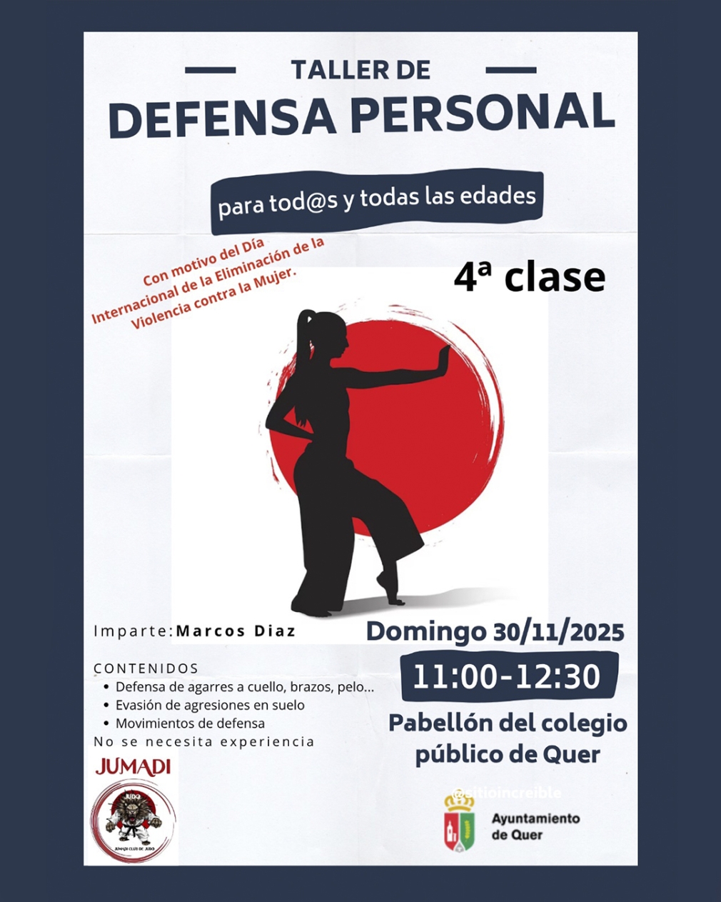 El Ayuntamiento de Quer organiza la cuarta clase del taller con motivo del 25N contra la violencia de género