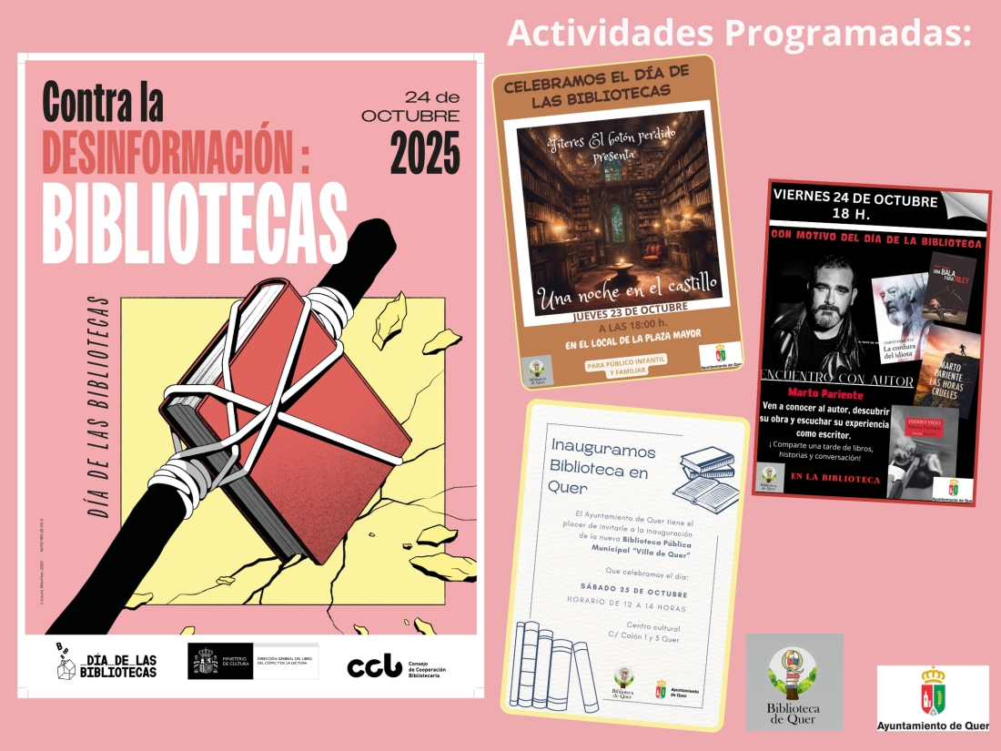 Quer celebra el Día Internacional de las Bibliotecas con tres días de actividades culturales para todos los públicos