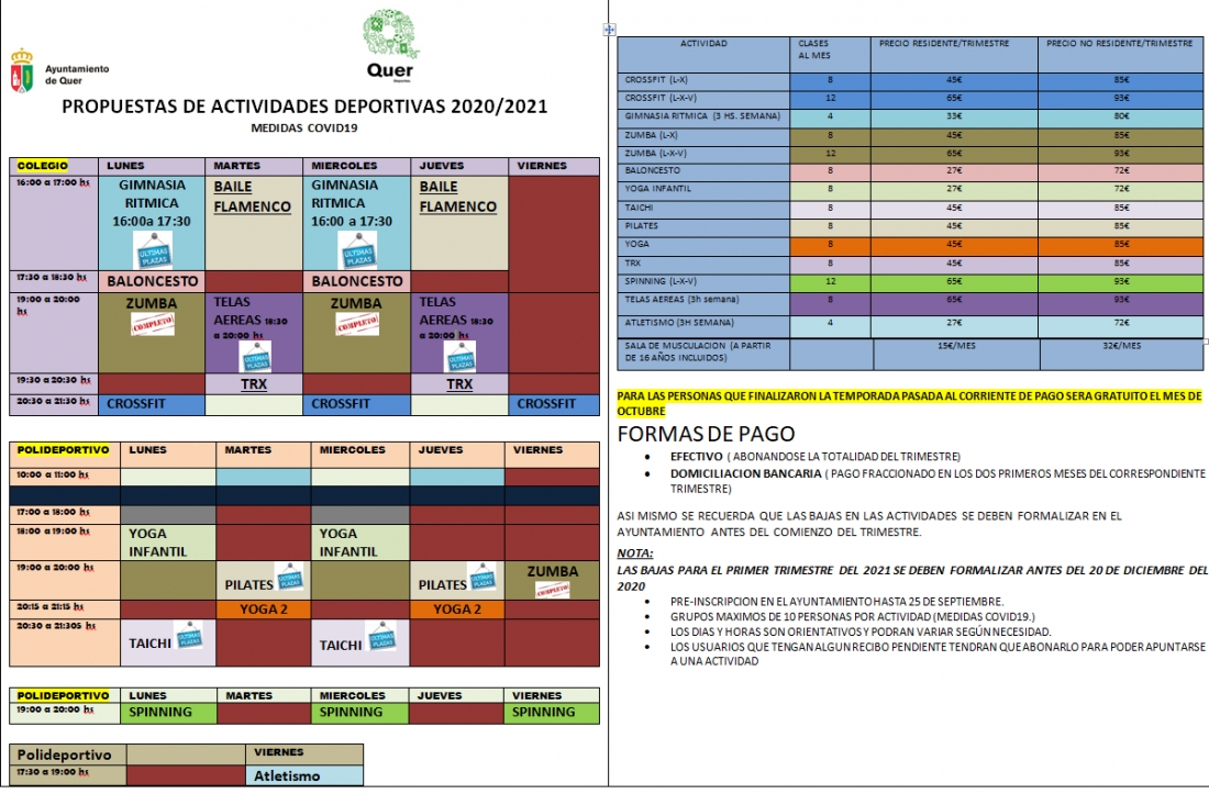 El próximo 1 de octubre, comienzan las actividades deportivas