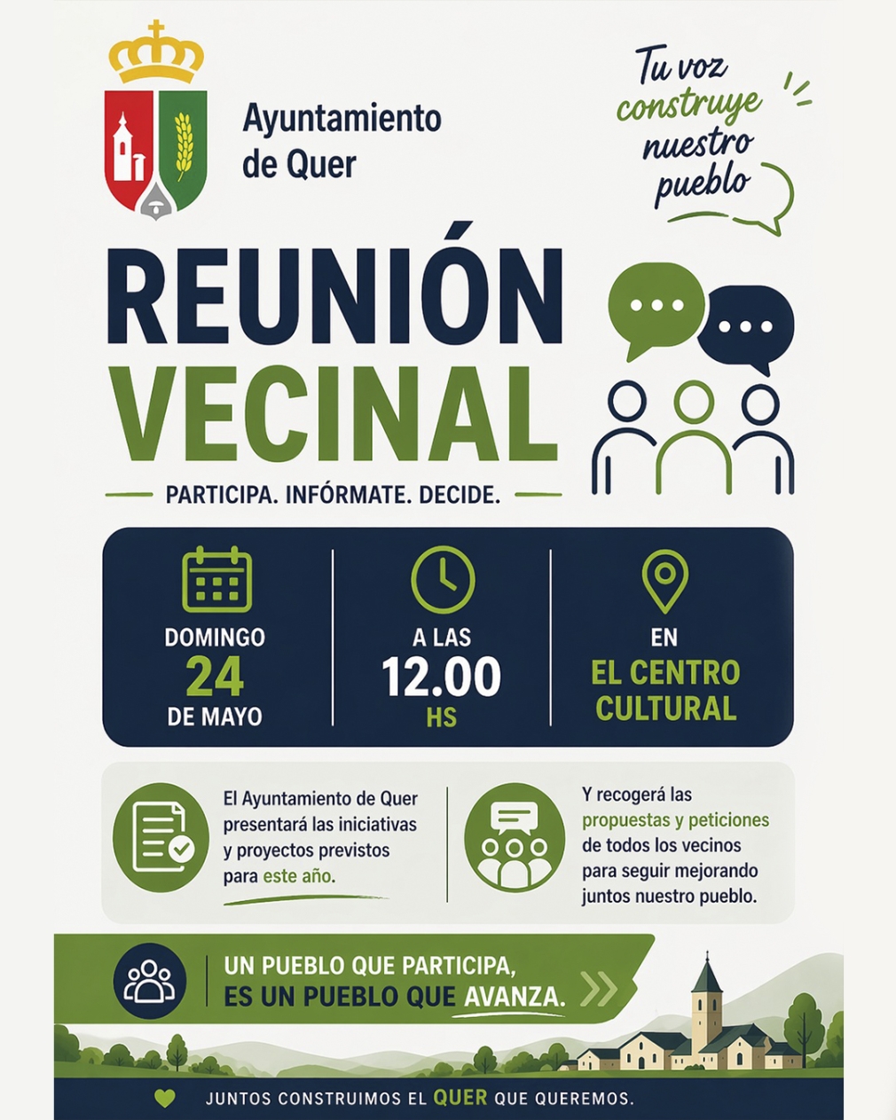 Reunión vecinal. 24 de mayo. 12 horas.