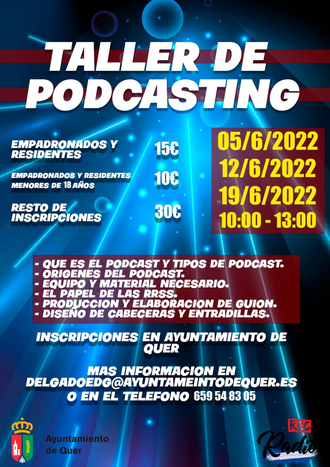 En junio, taller de podcasting para poder participar en la radio local de Quer