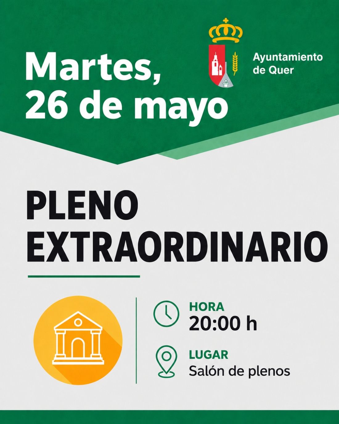 AGENDA | Pleno extraordinario en Quer