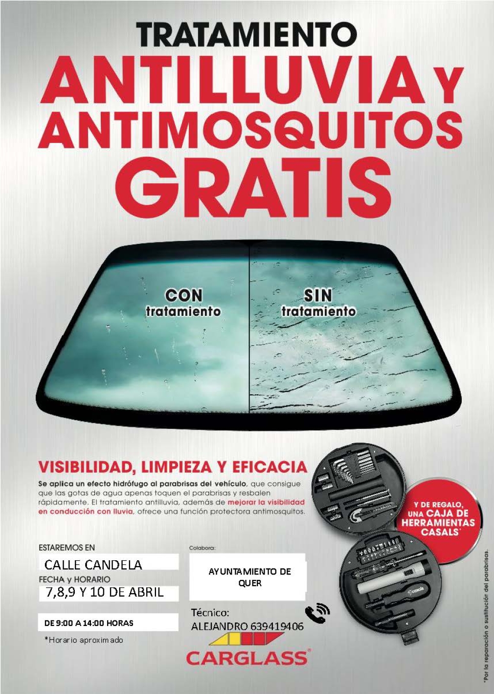 Tratamiento antilluvia y antimosquitos gratuito.