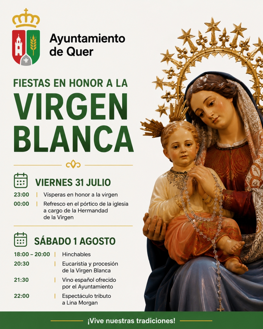 Fiestas de la Virgen Blanca. 31 de julio. Vísperas