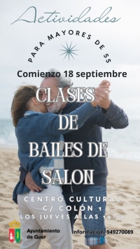 Nuevas clases de bailes de salón para mayores de 55 años en Quer desde el 18 de septiembre