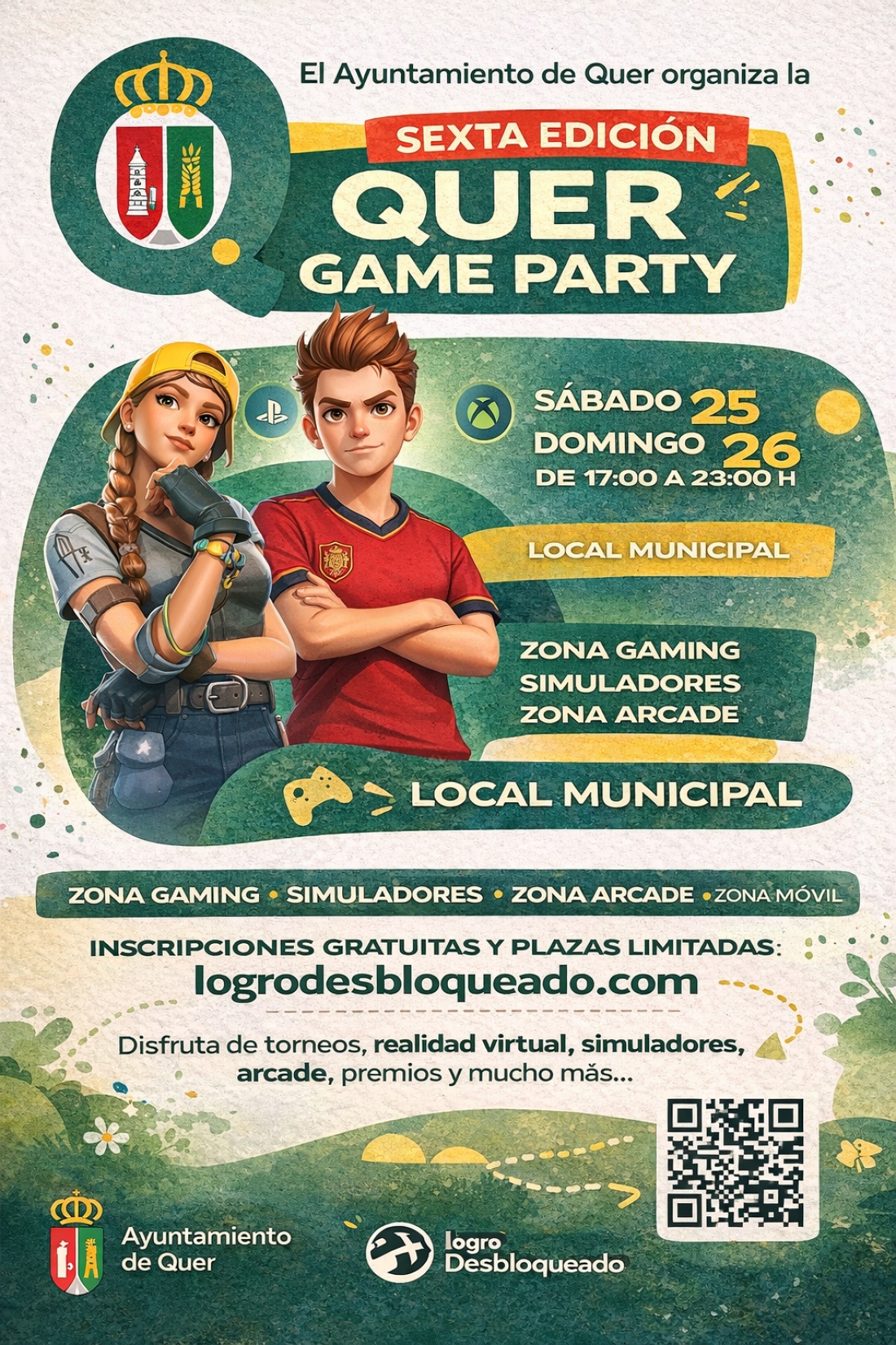 El Ayuntamiento de Quer celebra los días 25 y 26 de abril la VI edición de la Quer Game Party, con nuevas zonas y premios ampliados