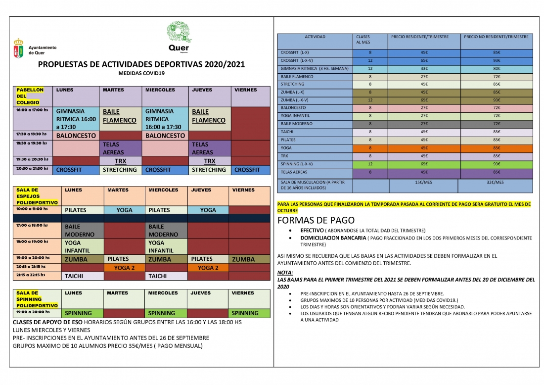 Catorce disciplinas en la oferta deportiva setera para la temporada 2020-2021