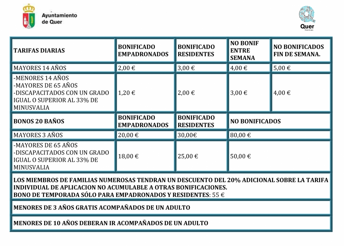 La Piscina Municipal, exclusiva y gratuita para los seteros, el próximo fin de semana