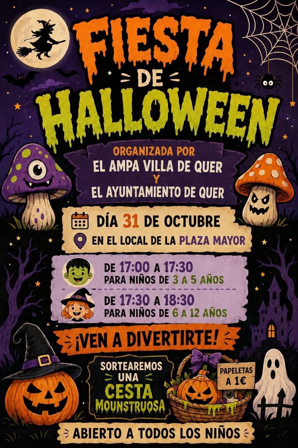 Fiesta de Halloween infantil en Quer