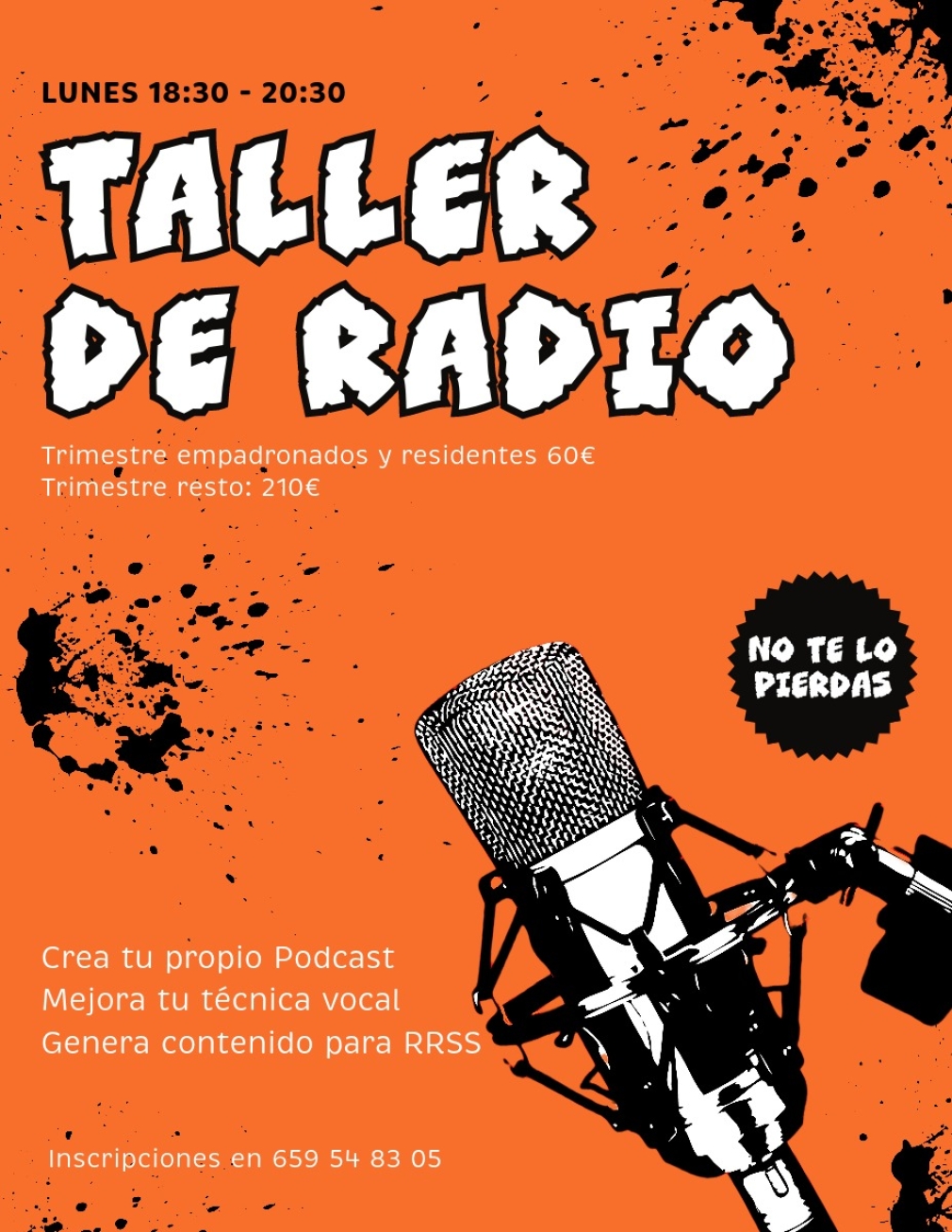 ¿Quieres aprender a hacer radio? ¿Quieres crear tu propio podcast? Mira esta información