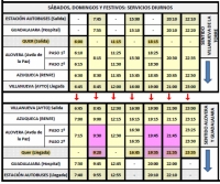 Los días 8 y 18 de septiembre, los horarios de autobuses serán como los de un festivo