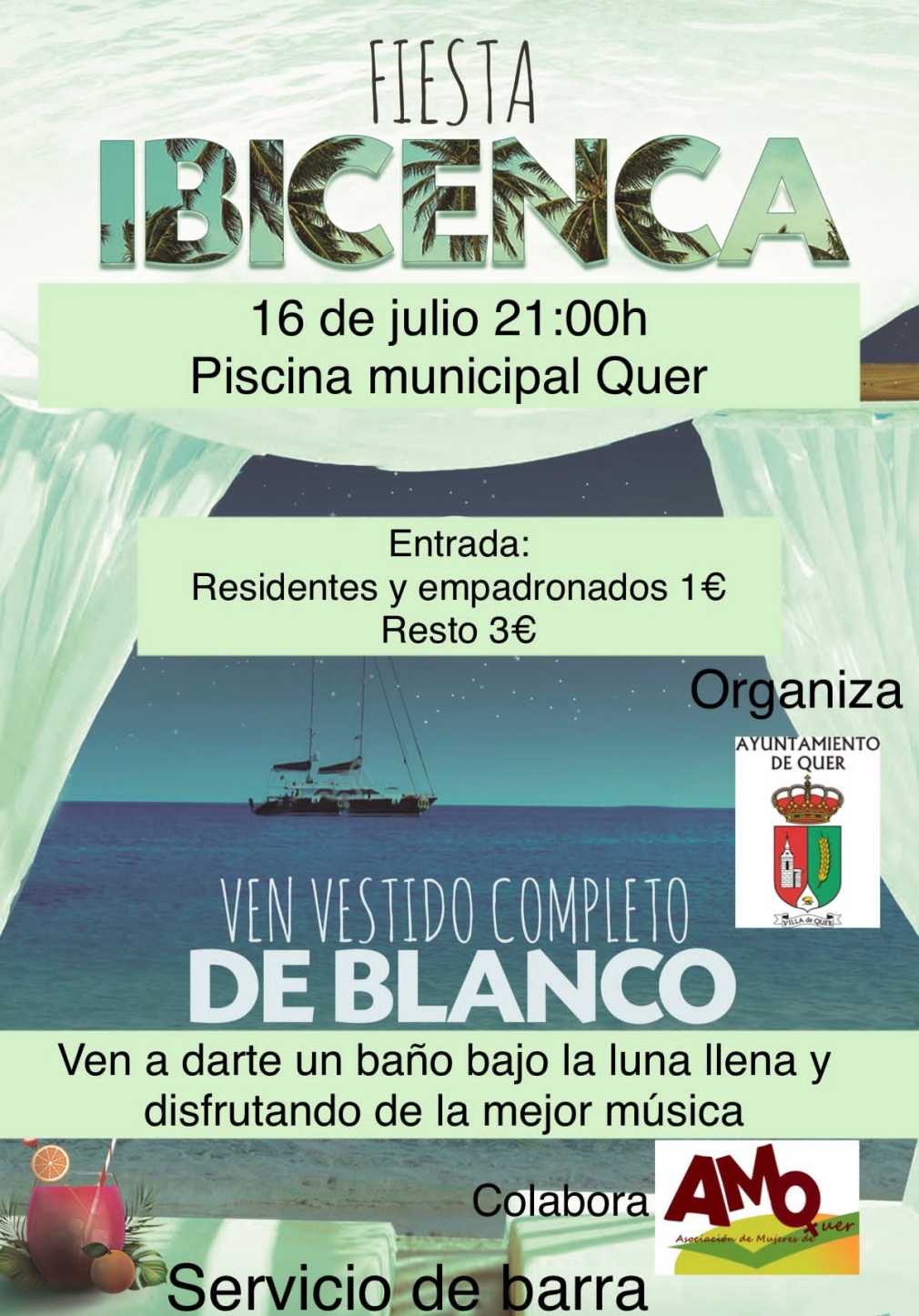 Este sábado, fiesta ibicenca en la Piscina Municipal de Quer